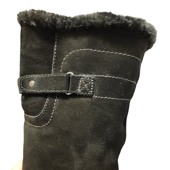 Sz 10 Bjorndal "Draylen" Black Suede Boots Faux Fur Lining Excellent Condition - Picture 4 of 5